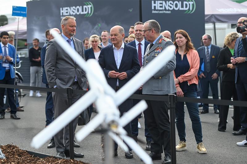 German Chancellor at Defence Park at ILA Berlin